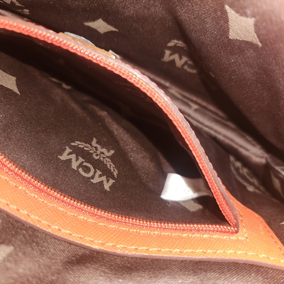 MCM Slim 3 Way Crossbody Bag Gold Chain. Gorgeous Coral Color! - Picture 9 of 12